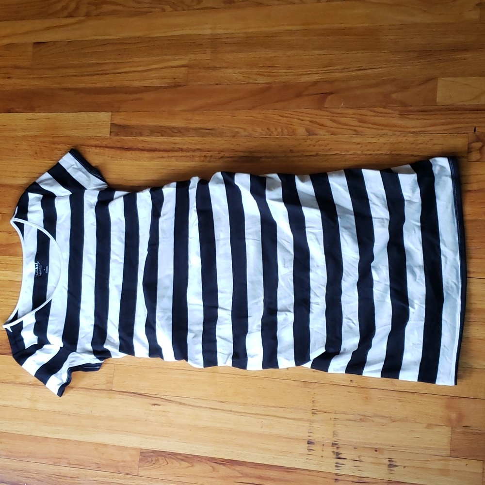 Ingrid & Isabel Maternity Black & White Striped Midi Dress
